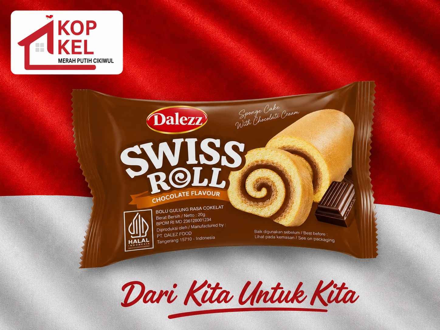 DALEZZ SWISS ROLL COKELAT 28G