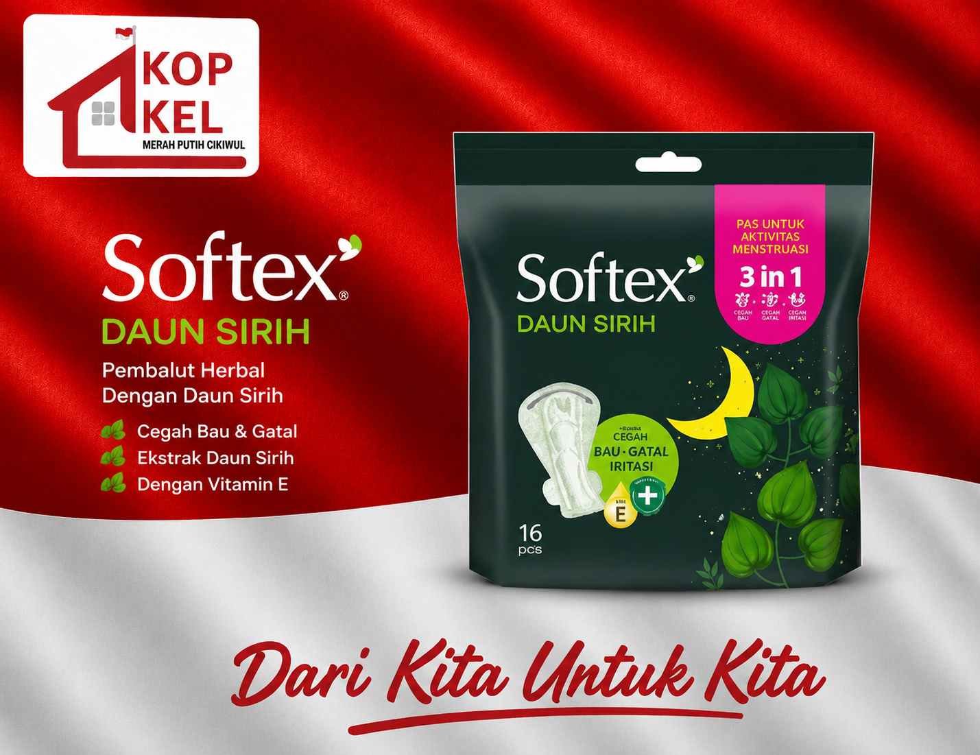 SOFTEX 3 IN 1 DAUN SIRIH