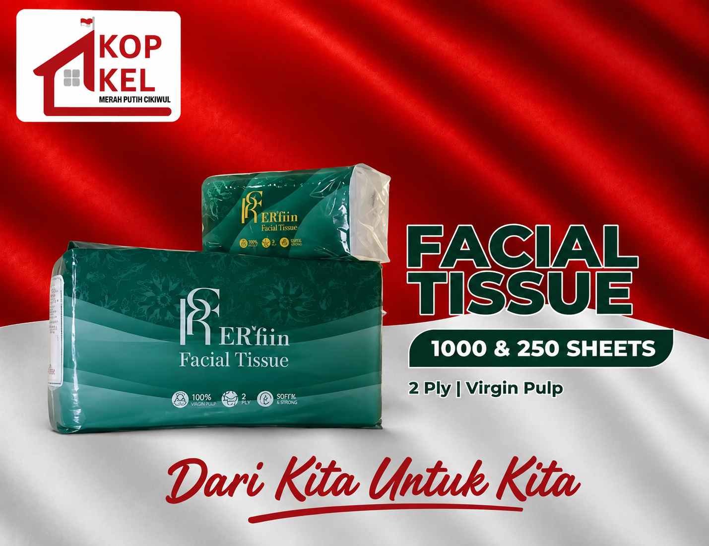 ERFIIN TISSUE 1000 SHEETS